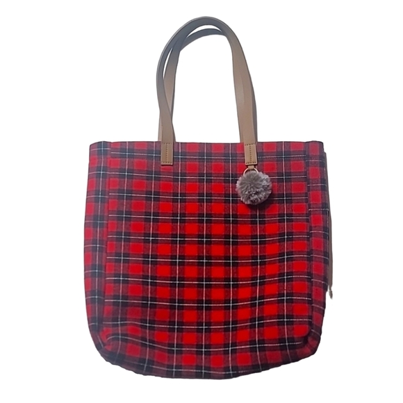 unbranded Handbags - Red Plaid Tote purse Bag